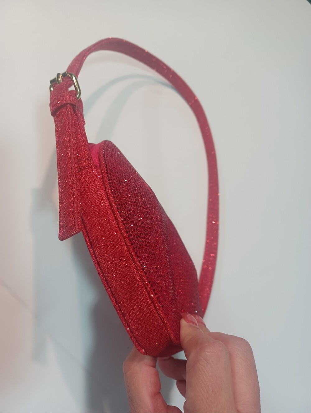 Forever 21 Red Rhinestones Heart Shoulder Bag - Picture 4 of 7